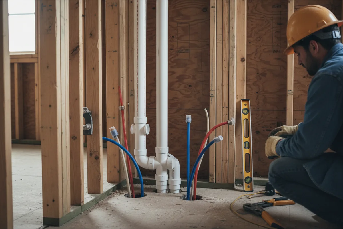 Drain and supply rough-in during Leak Detection in Steilacoom